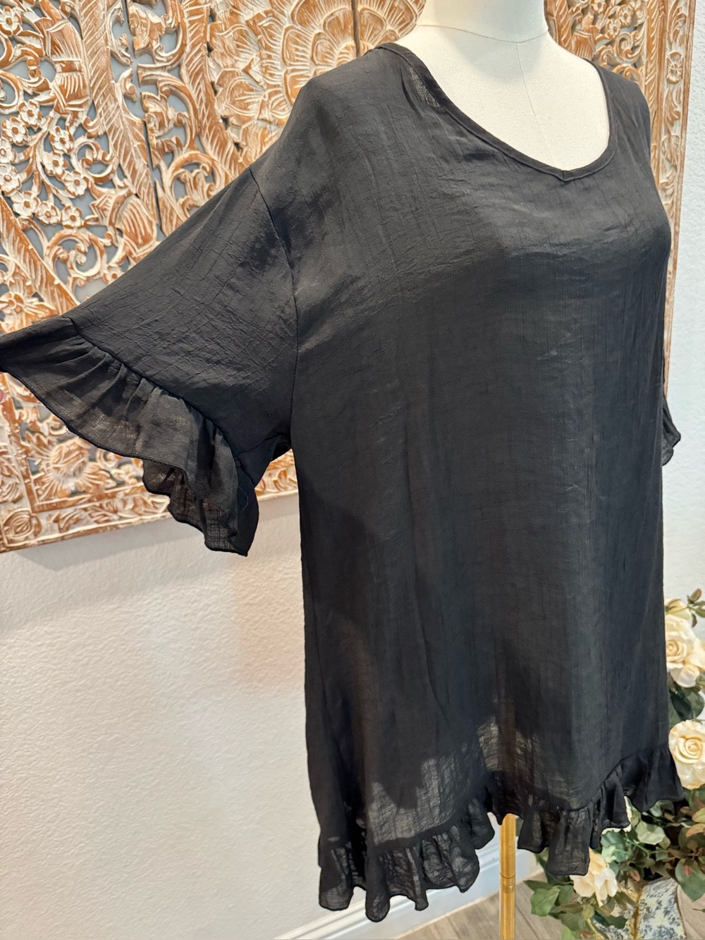 Ekouaer Fun Firty Ruffled Hem, Loose Fit, Lightweight Dress/ Coverup - Picture 9 of 14